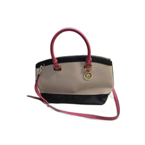 Anne Klein Cream, Pink and Black Double Strap Tote Purse NWOT - Picture 1 of 10